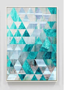 Geometric Turquoise Canvas Painting