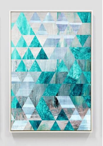 Geometric Turquoise Canvas Painting