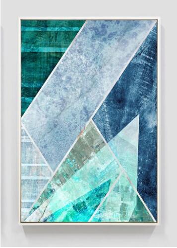 Geometric Turquoise Canvas Painting