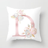 Pink Letter Cushion Cover