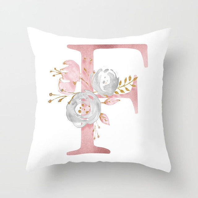 Pink Letter Cushion Cover