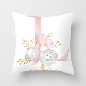 Pink Letter Cushion Cover