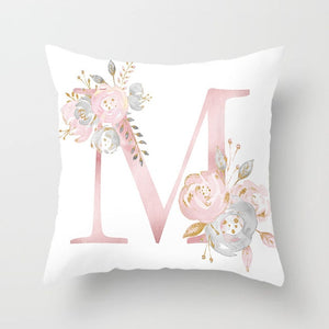 Pink Letter Cushion Cover