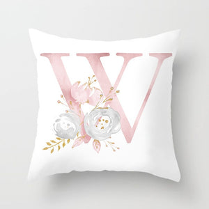 Pink Letter Cushion Cover