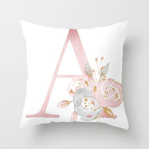 Pink Letter Cushion Cover