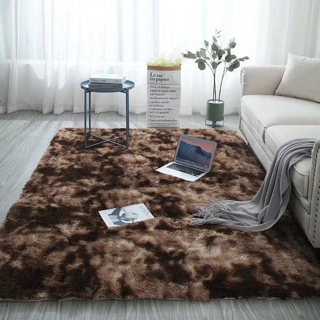 Tie Dyeing Plush Rug