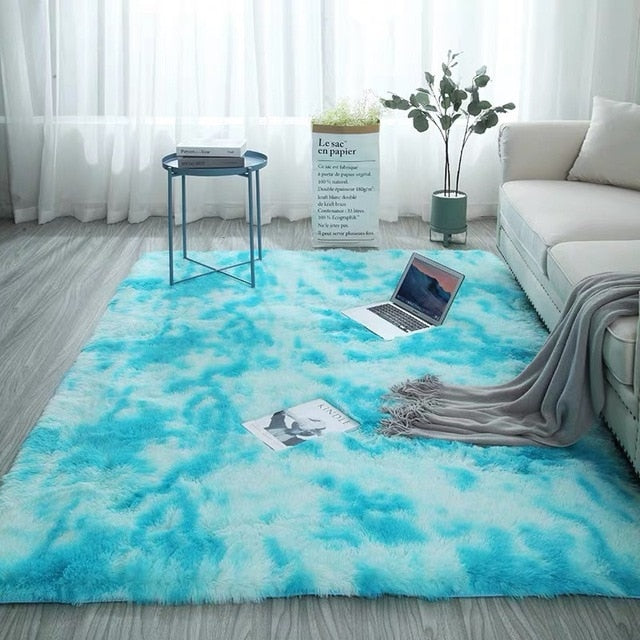 Tie Dyeing Plush Rug