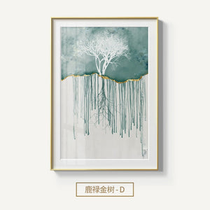 Abstract Forest Canvas Painting