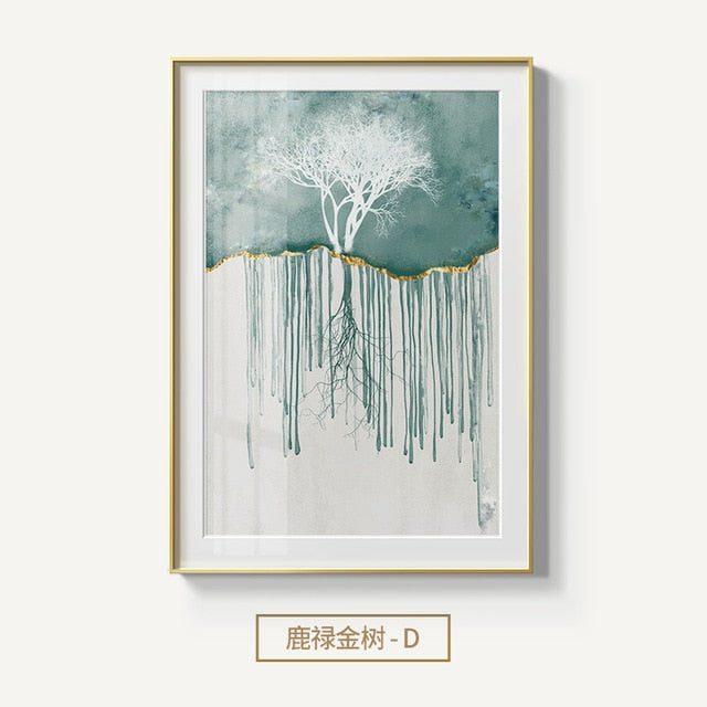 Abstract Forest Canvas Painting