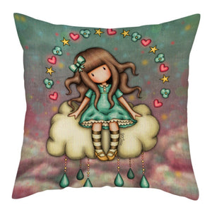 Cartoon Girl Cushion Cover