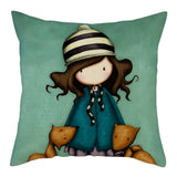 Cartoon Girl Cushion Cover