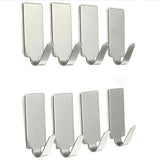 8pcs Kitchen Adhesive Stainless Hooks