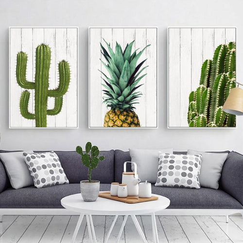 Cactus and Pineapple Painting